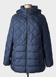 Doudoune manches longues a capuche bleu BARBARA LEBEK femme