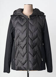Doudoune manches longues a capuche noir PREGIO COUTURE femme