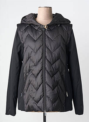 Doudoune manches longues a capuche noir PREGIO COUTURE femme