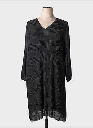 Robe mi-longue manches longues manches longues noir SIGNE NATURE femme