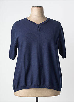 T-shirt col v manches courtes bleu GRIFFON femme