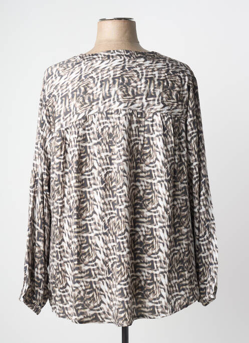 Blouse tissage popeline manches longues gris CISO femme