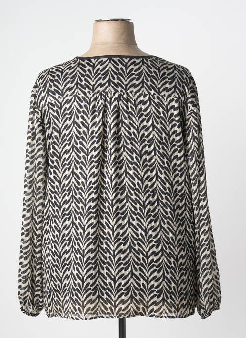 Blouse tissage popeline manches longues noir GEVANA femme