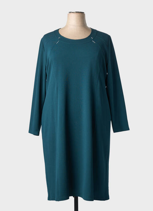Robe mi-longue manches longues manches longues vert GEVANA femme