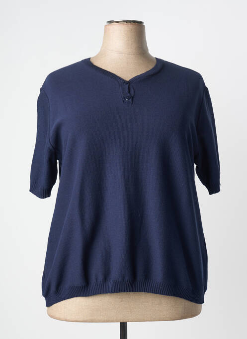 T-shirt col v manches courtes bleu GRIFFON femme