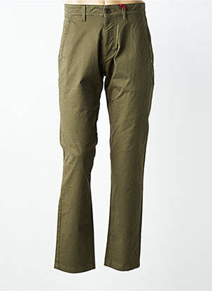 Pantalon chino stretch taille normale vert IRON AND RESIN homme
