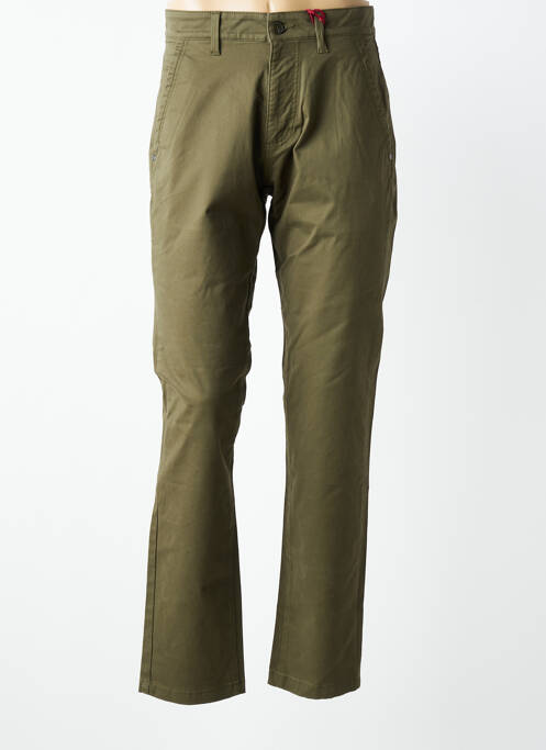 Pantalon chino stretch taille normale vert IRON AND RESIN homme