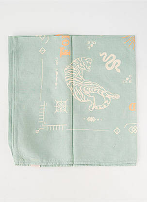 Foulard tissage popeline vert ROSE GARDEN femme