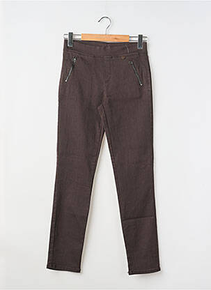Jegging tissage popeline taille normale marron ANNA MONTANA femme