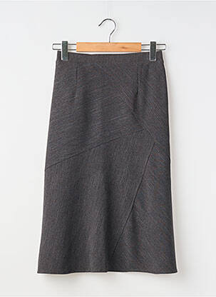Jupe mi-longue doublure textile gris GRIFFON femme
