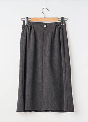 Jupe mi-longue doublure textile gris GRIFFON femme