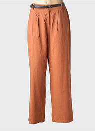 Pantalon large tissage popeline taille normale orange C'EST BEAU LA VIE femme