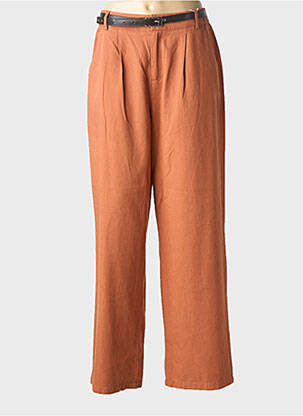 Pantalon large fermeture zippée sous rabat boutonné taille normale orange C'EST BEAU LA VIE femme