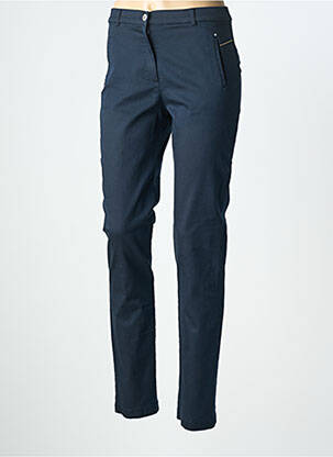 Pantalon chino tissage popeline taille normale bleu CHRISTINE LAURE femme