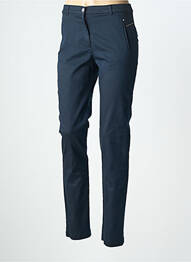 Pantalon chino tissage popeline taille normale bleu CHRISTINE LAURE femme