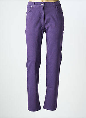 Jeans coupe slim tissage brut taille normale violet ANNA MONTANA femme