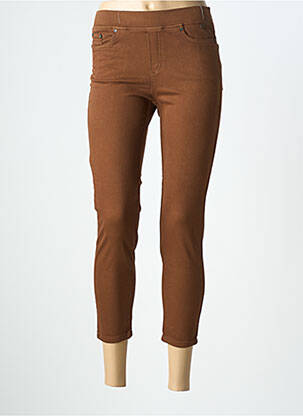 Pantacourt stretch taille normale marron ANNA MONTANA femme