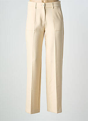 Pantalon droit stretch taille normale beige ANNA MONTANA femme