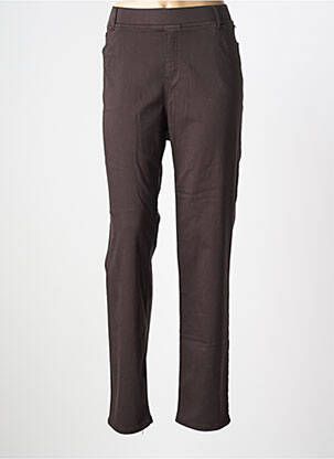 Pantalon droit stretch taille normale marron ANNA MONTANA femme