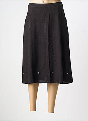 Jupe mi-longue taille normale noir CHRISTINE LAURE femme