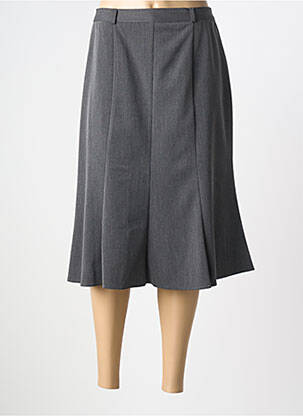 Jupe mi-longue doublure textile gris 20/20 femme