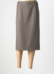 Jupe mi-longue doublure textile gris 20/20 femme