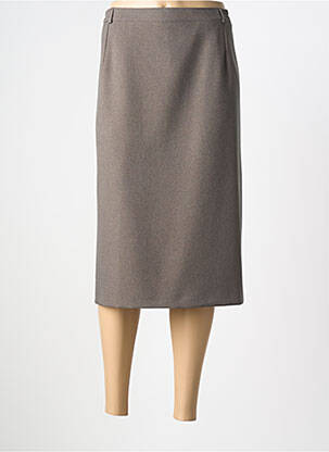 Jupe mi-longue doublure textile gris 20/20 femme