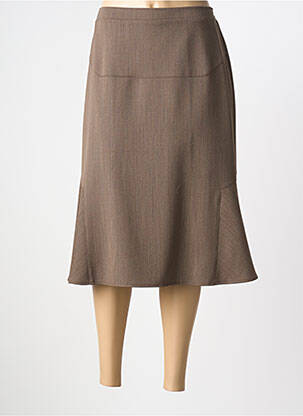 Jupe mi-longue taille normale marron GRIFFON femme