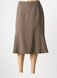Jupe mi-longue doublure textile marron GRIFFON femme