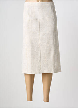 Jupe mi-longue taille normale beige GRIFFON femme