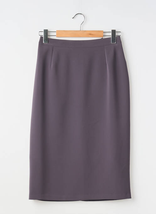 Jupe mi-longue doublure textile gris ELSSA femme