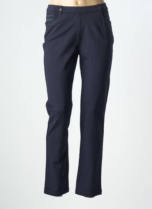 Pantalon slim taille élastique taille normale bleu CHRISTINE LAURE femme