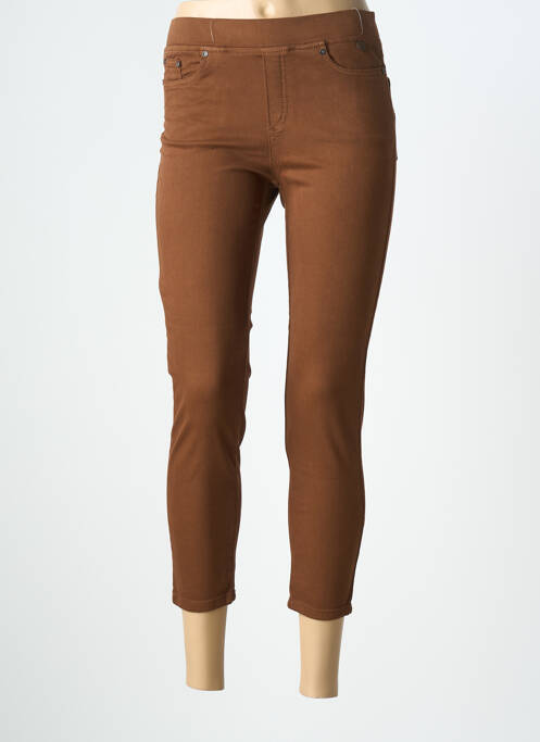 Pantacourt stretch taille normale marron ANNA MONTANA femme