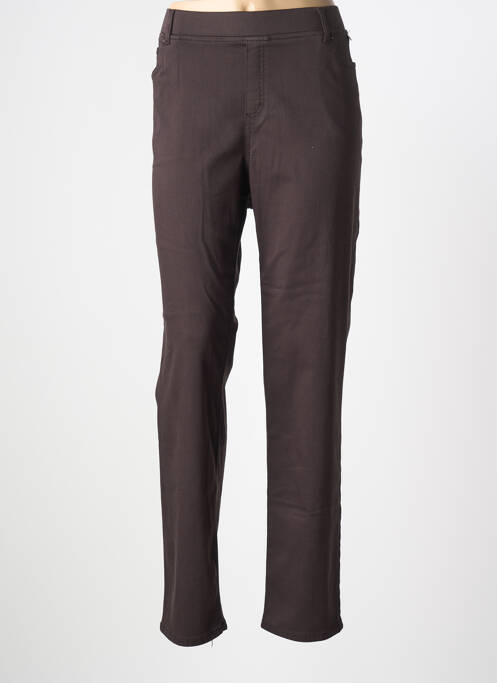 Pantalon droit stretch taille normale marron ANNA MONTANA femme