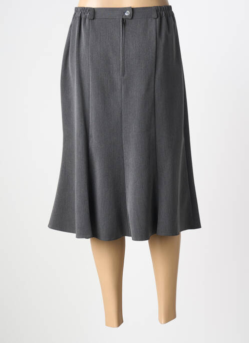 Jupe mi-longue doublure textile gris 20/20 femme