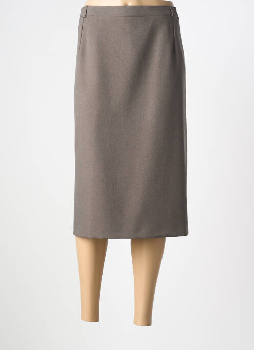 Jupe mi-longue doublure textile gris 20/20 femme