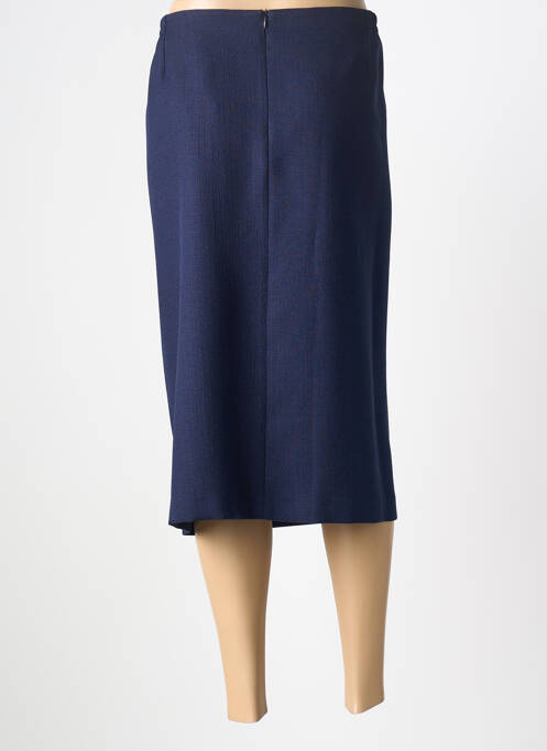 Jupe mi-longue doublure textile bleu GUY DUBOUIS femme