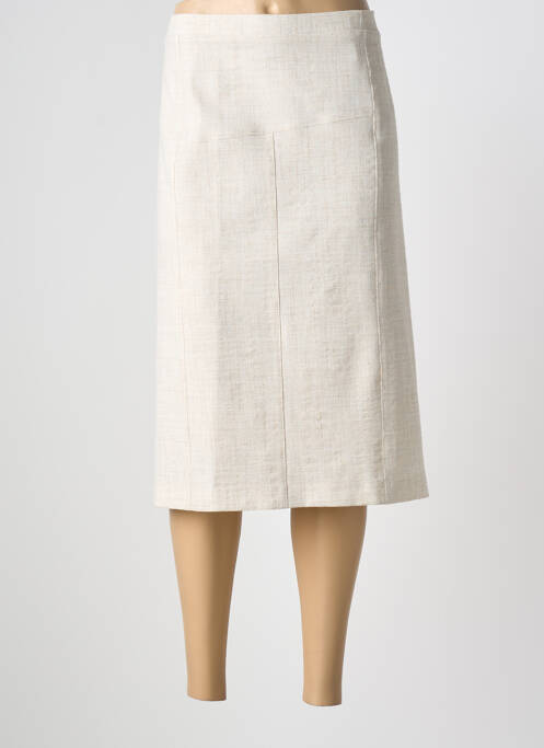Jupe mi-longue doublure textile beige GRIFFON femme