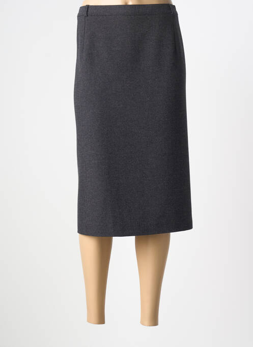 Jupe mi-longue doublure textile noir 20/20 femme