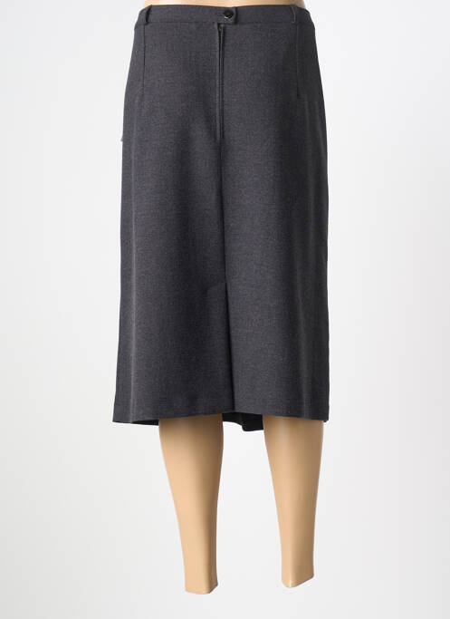 Jupe mi-longue doublure textile noir 20/20 femme