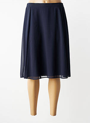 Jupe mi-longue coupe évasée bleu GUY DUBOUIS femme