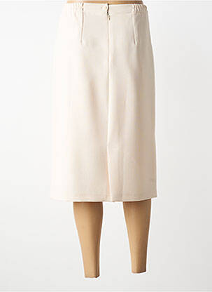 Jupe mi-longue coupe droite beige GEVANA femme