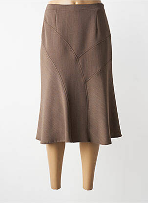 Jupe mi-longue coupe évasée beige GRIFFON femme