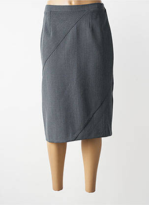 Jupe mi-longue taille à pinces gris GRIFFON femme