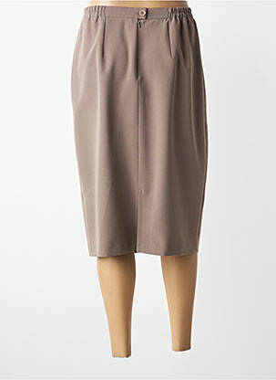 Jupe mi-longue coupe droite beige GRIFFON femme