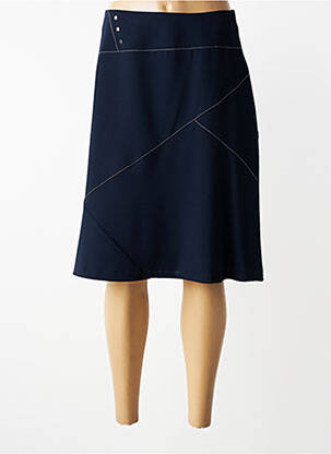 Jupe mi-longue coupe évasée bleu CHRISTINE LAURE femme