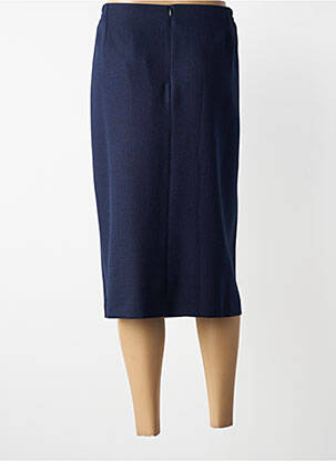 Jupe mi-longue coupe droite bleu GUY DUBOUIS femme