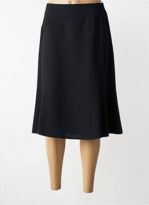 Jupe mi-longue coupe évasée noir GEVANA femme