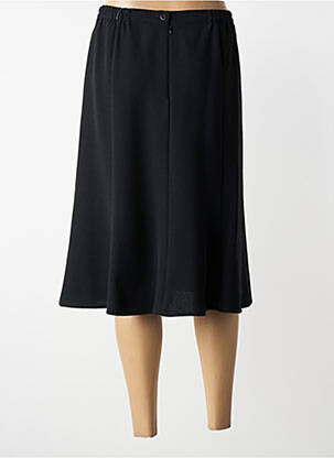Jupe mi-longue coupe évasée noir GEVANA femme
