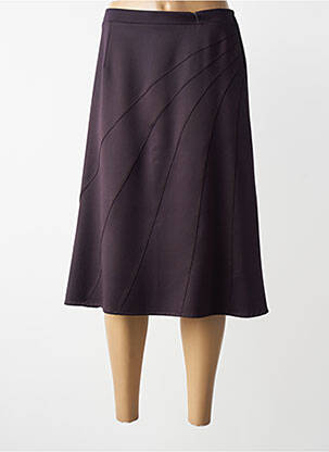 Jupe mi-longue coupe droite violet GRIFFON femme